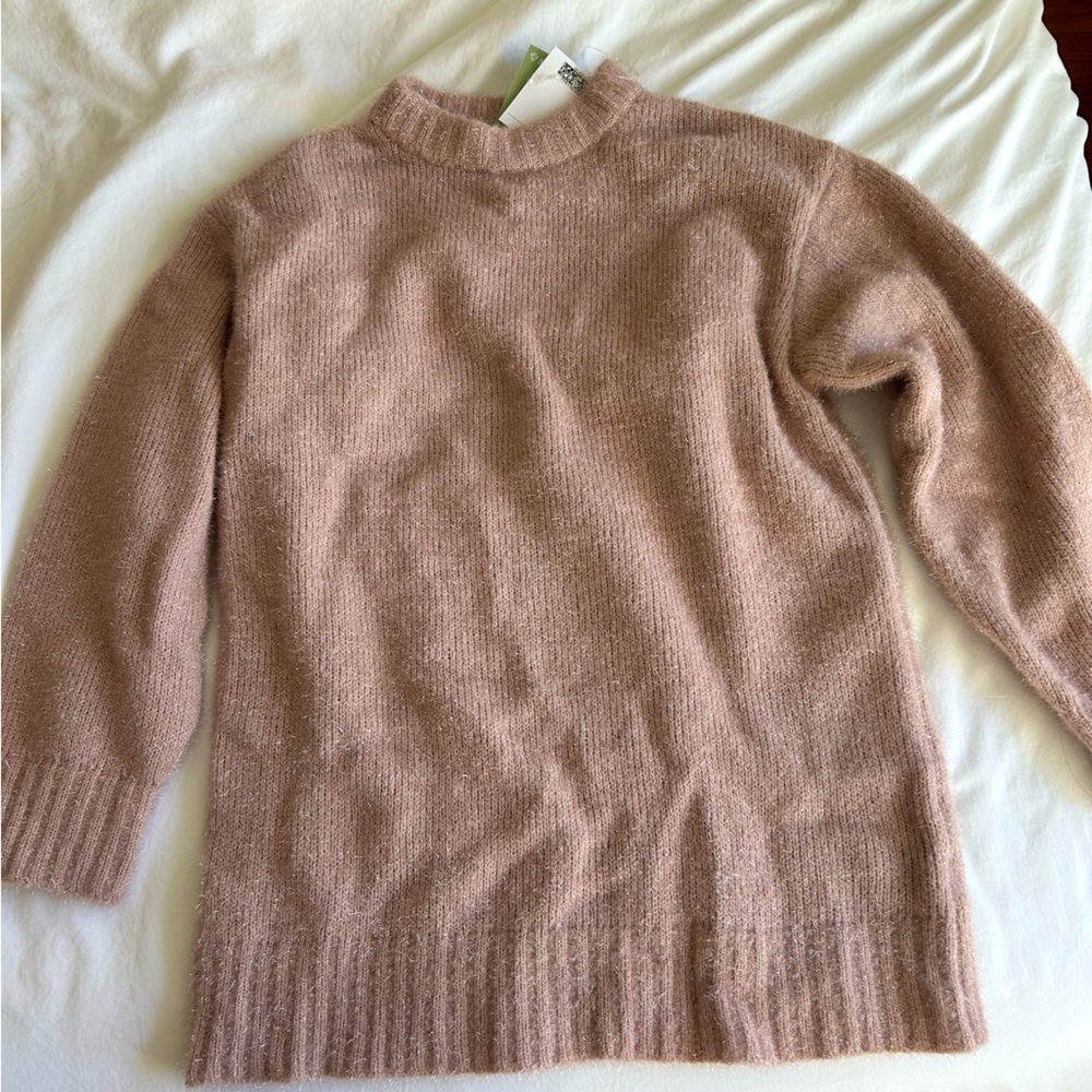 H&M long sweater pink with glitter